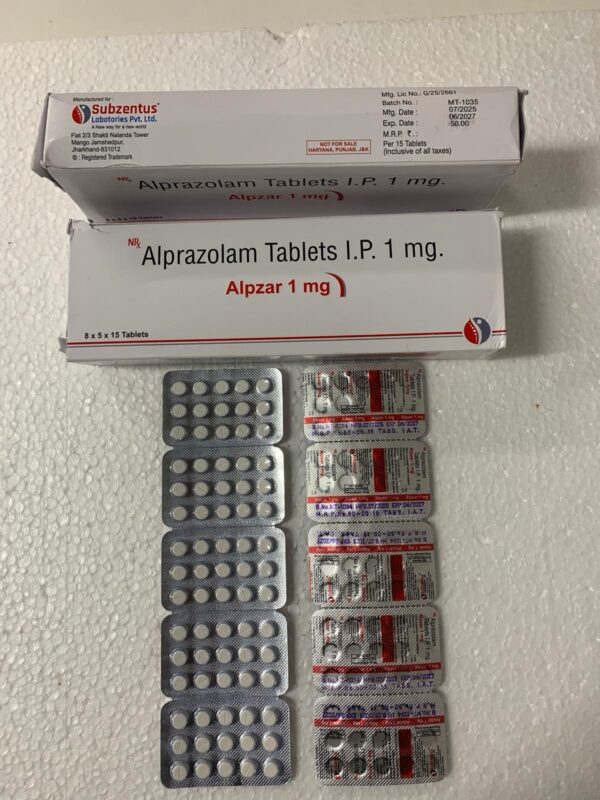 Alprazolam Tablets I.P. 1 mg (Alpzar 1 mg)